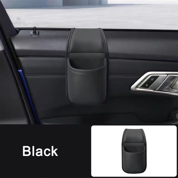 Car Door Storage Pocket, Embedded Side Storage Bag with Water Cup Holder and Phone Slot, Vehicle Organizer for Front Door Armrest Console and Daily Travel Use