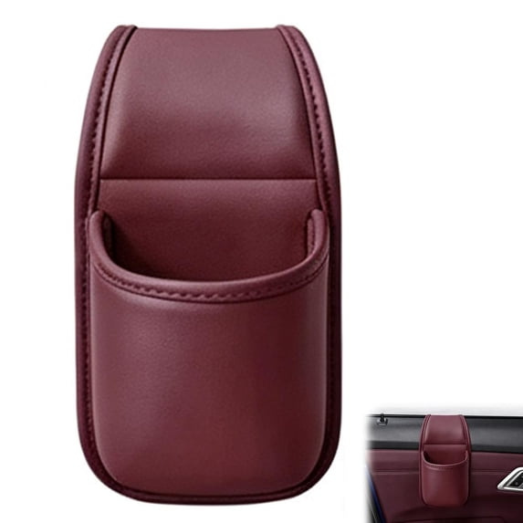 Car Door Storage Pocket, Leather Hanging Cup Holder Organizer, 8.07 x 4 ...