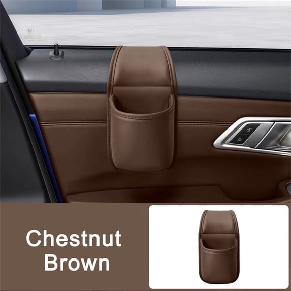 Car Door Storage Pocket Organizer with Cup Holder Rack and Phone Mount, Side Door Mounted Storage Box for Drinks and Small Items for Car, Truck, SUV