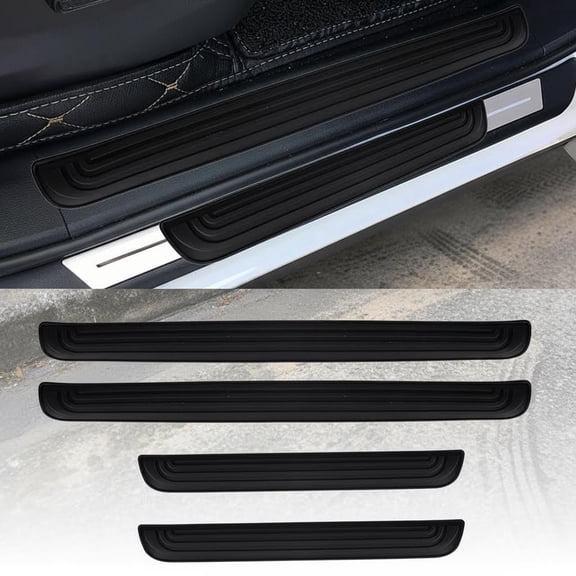 Car Door Threshold Protection, Car Door Sill Plate Step Protector, Rubber Door Edge Step Dust Shield Cover, Universal Anti-Scratch Exterior Accessories