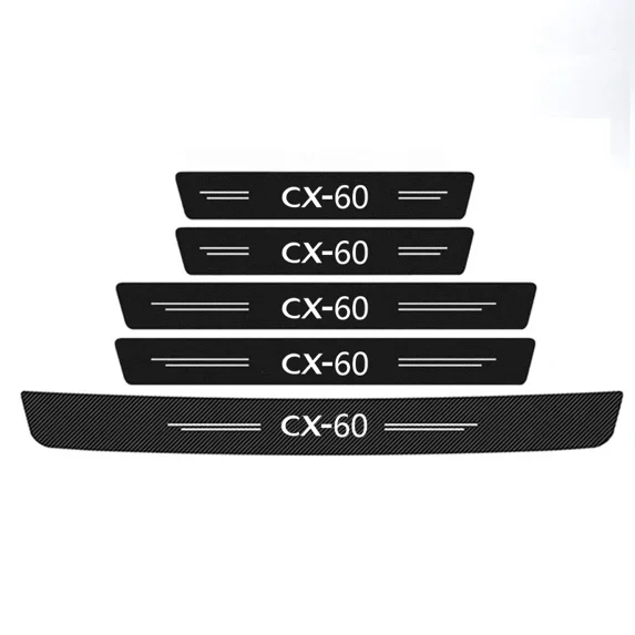 Car Door Threshold Protective Stickers Rear Trunk Anti Scratch Decal for Mazda CX-60 CX60 Logo Auto Sill Bumper Strip Decoration