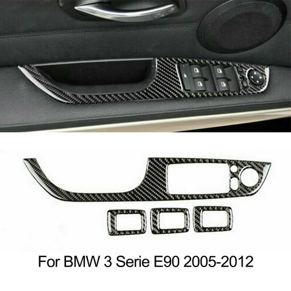 Car Door Window Switch Frame Cover Trim Carbon Fiber Molding Sticker Kit For Bmw 3 Series E90 2005-2012 Interior Accessories