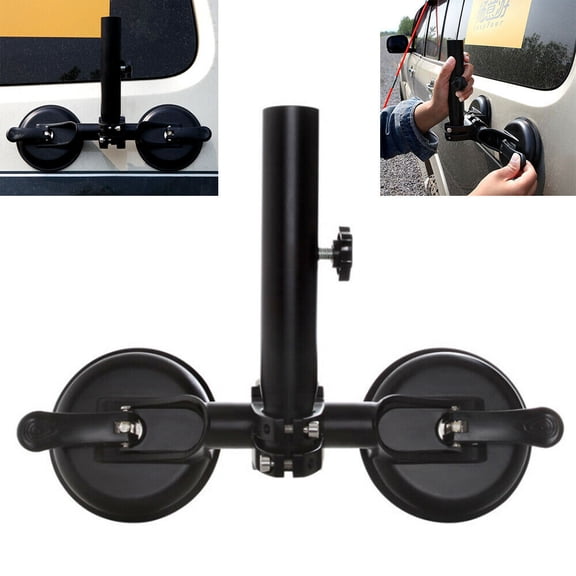 Car Double Suction Cup Mount Flag Pole Holder Bracket Adjustable Heavy Duty