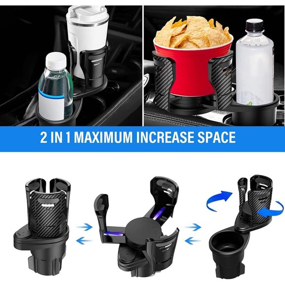 Car Drinking Bottle Holder 360 Degrees Rotatable Water Cup Holder Sunglasses Phone Organizer Storage Car Interior Accessories