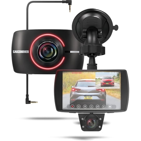Car and Driver 1080p Full HD Dual View Dash Cam | Front, Rear-View Camera Combo with Sony IMX Sensor, High Dynamic, Range, ADAS Alerts, Night Vision | Blindspot Car Camera with 150 Degree Angle Lens