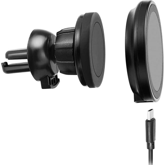 Car and Driver 2-In-1 Magnetic Wireless Charging Pad and Vent Mount | Universal Car Phone Holder Mount Magnetic| 15W Wireless Fast Charge | Vent Phone Mount for Car