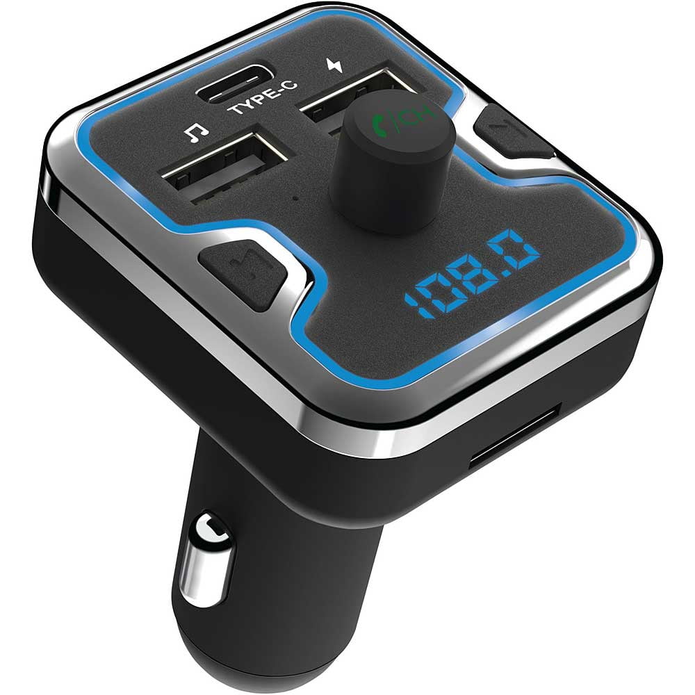 Car and Driver Bluetooth FM Transmitter for Car, Dual USB &Type C PD 18W Car Charger Wireless Car Adapter Receiver Siri Google Alexa Assistant for iPhone 15/14/13/12/11/XR/XS/SE/Samsung S10/S9 & More