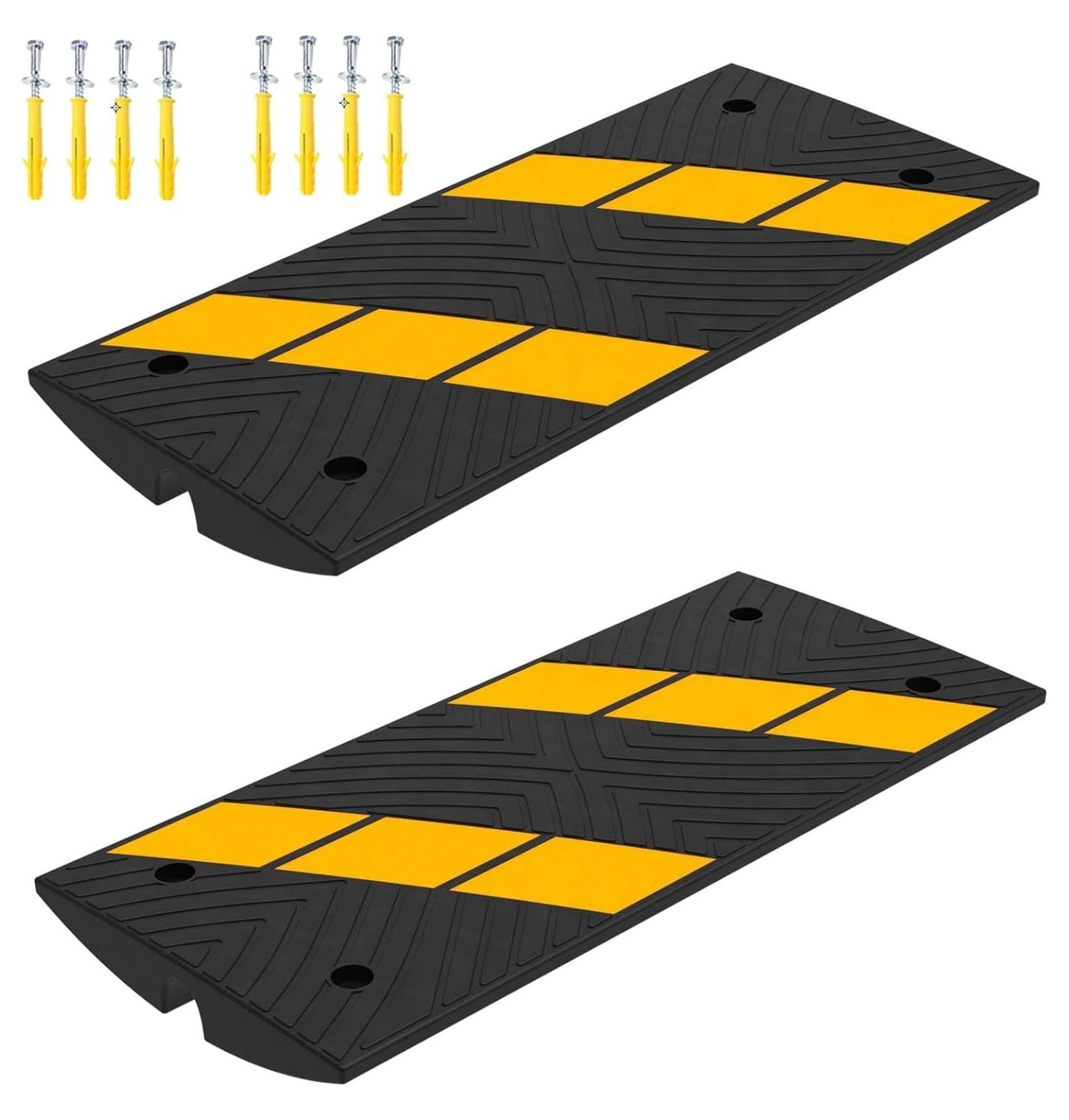 Load Out Ramp Bridge Car Driveway Ramps Rubber Curb Ramp 22000lbs Load Capacity 2.6INCH ...