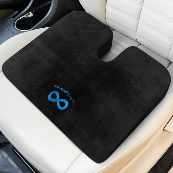 Car for Driving - Wedge Car Cushion for Office, Travel, Gaming Chair Memory Foam Driver Booster for Short People, Non-Slip, Washable Cover, Back & Sciatica Relief