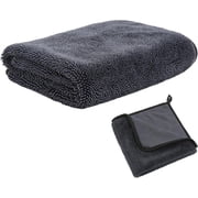 Car Drying Towel, 24" x 36" Twist-Weave Microfiber Towel, 600 GSM Ultra Absorbent & Streak-Free Detailing Cloth with Twisted Loop for Cars, Trucks, SUVs
