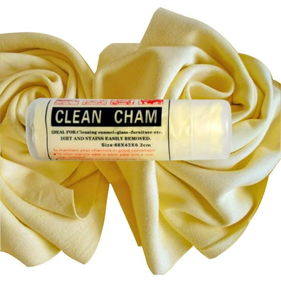 Car Drying Towel - 26" x 17" Chamois Cloth for Car - Original Shammy Towel for Car Yellow Car Wash Towel with Mould Proof and Packaging Barrel