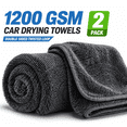 thumbnail image 1 of Car Drying Towels 2 Pack, 1200 GSM Microfiber Drying Towels for Cars, Double Sided Twisted Loop Auto Detailing Towels, Large Absorbent Drying Cloth, Streak Free Lint Free for Car Truck SUV, 1 of 6