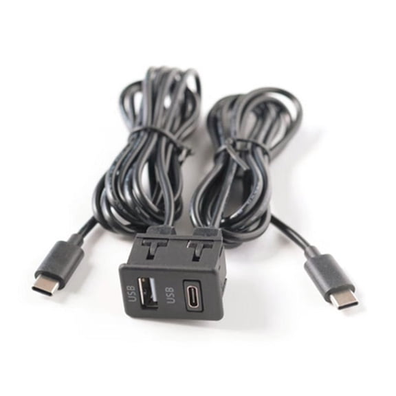 Car Dual Type-C to USB+TYPE-C Port Panel Interface Extension Cable Adapter Panel