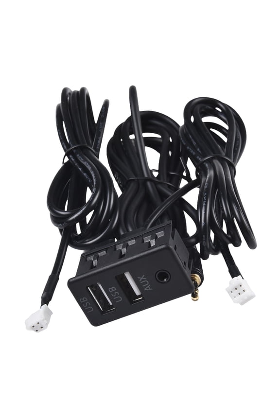 Car Dual USB+AUX Socket Base Car Dash Mount USB AUX Port Panel Interface Extension 145cm Cable Adapter Car Accessories