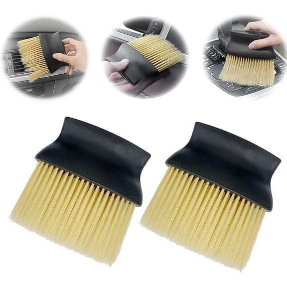 Car Dust Brush Air Outlet Cleaning Brush,2PCS Scratch Free Car Detailing Brushes,Long Hair Wide Handle Brushes Auto Interior Soft Bristles Detail Cleaning Dust Removal Brush Tools