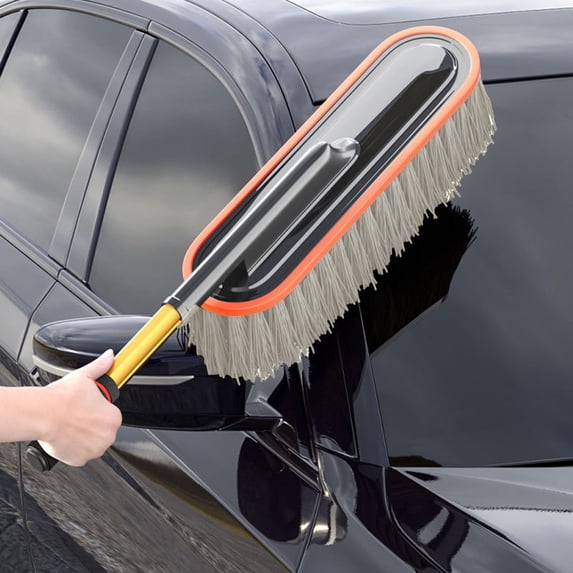 Car Duster, Car Cleaning Mop, Telescopic Snow Brush for Vehicles with Alloy Bristles, Adjustable Length, Lightweight and Durable Car Wash Tool for Sprinkle and Snow Removal