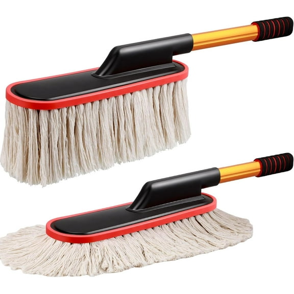 Car Duster with Extendable Telescoping Handle 2 Pack Extendable Car Duster Exterior Scratch Free Car Cleaning Tool, Soft Microfiber Car Dust Brush for Truck, SUV, Vehicles and Home Cleaning