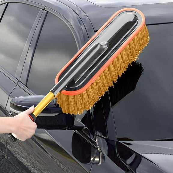Car Duster Exterior Scratch Free,Car Dust Brush with Extendable Telescoping Handle to Remove Dust Pollen,Duster for Car,Truck,RV and Motorcycle,Large Car Mop Duster Head, Wax Cotton Hair Gifts For Man