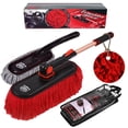 thumbnail image 1 of Car Duster Exterior Scratch Free,Car Dust Brush with Extendable Telescoping Handle to Remove Dust Pollen,Duster for Car,Truck,RV and Motorcycle,Large Car Mop Duster Head, Wax Cotton Hair, 1 of 6