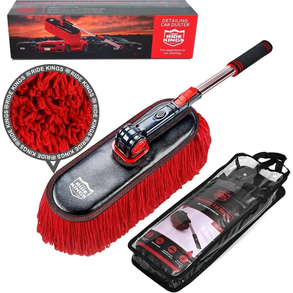 Car Duster Exterior Scratch Free,Soft Brush Kit for Truck,SUV,RV and Motorcycle,Wax Cotton Hair,Dusters with Extendable Handle,Duster Cleaning,Dust Pollen Removing,No Lint