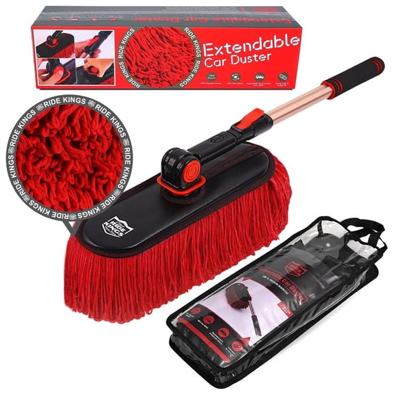 Car Duster Exterior Scratch Free,Soft Car Brush Kit for Car,Truck,SUV,RV and Motorcycle,Wax Cotton Hair,Car Dusters with Extendable Handle,Duster for car Cleaning,Dust Pollen Removing,No Lint