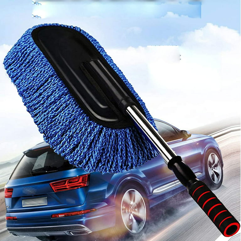 Car Duster Wash Mop with Extendable Handle for Exterior and Interior, Lint Free  Scratch Free Cleaning Brush 