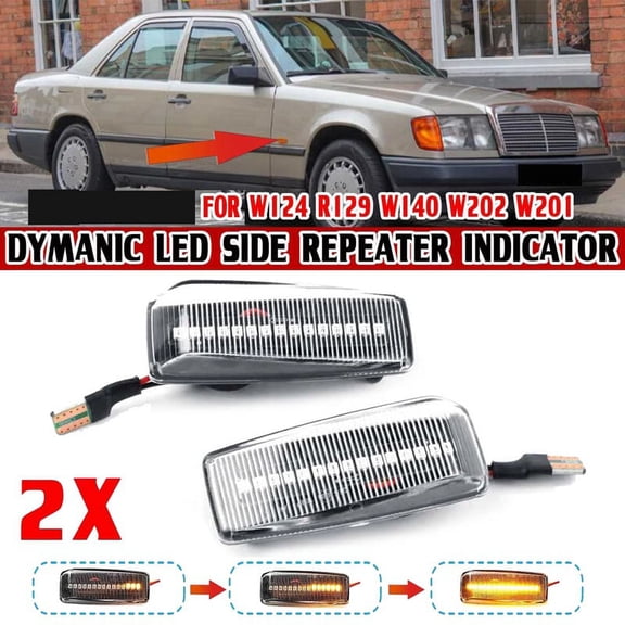 Car Dynamic Side Marker Light Turn Signal Indicator for C E S SL CLASS W201 190 W202 W124 W140 R129