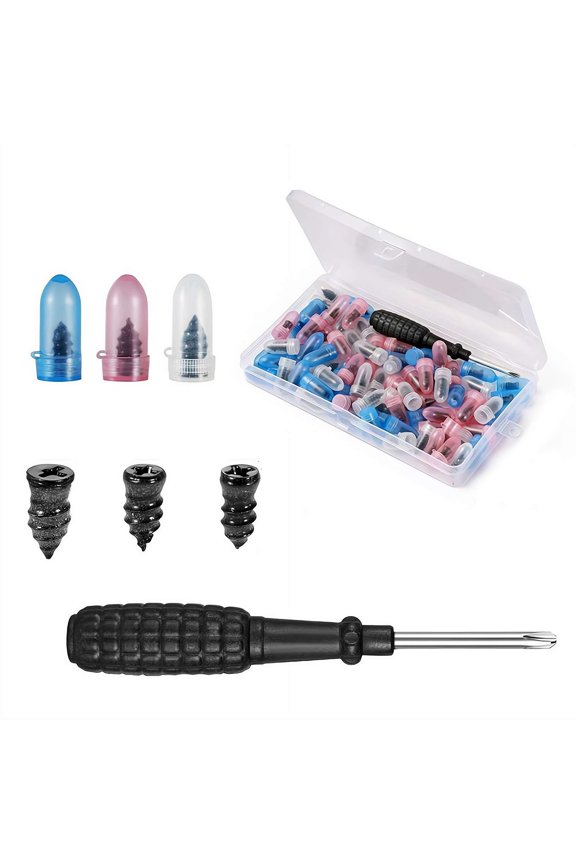 Car E-Bike Motorcycle Vacuum Tire Repair Kit, Rubber Mushroom Tire Plugs Fast Puncture Repair Tools, 28 Large/28 Medium/28 Small Screw
