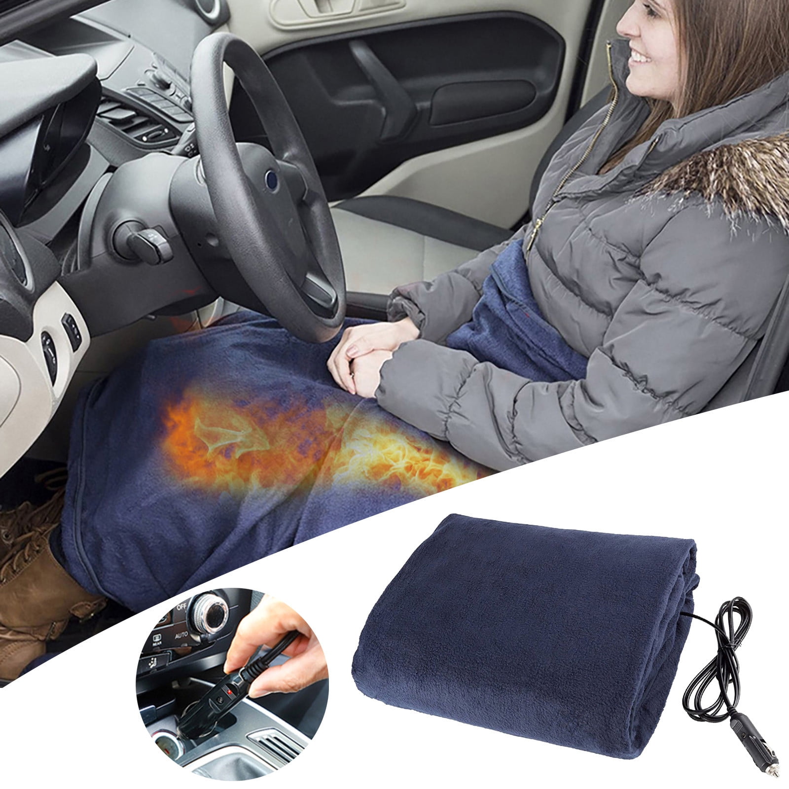 Car Electric Blanket 12V Electric Heated Travel Blanket Lightweight