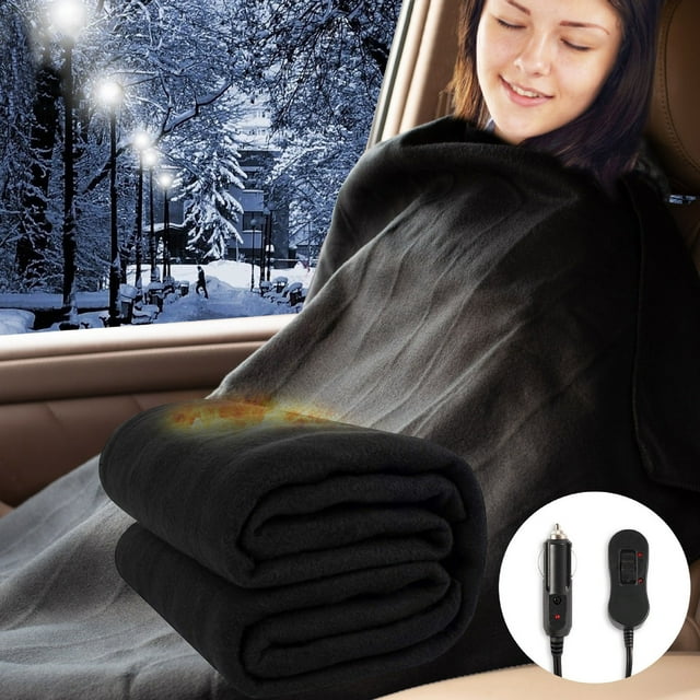 Car Electric Blanket 12V Electric Heated Travel Blanket 3 Levels Of