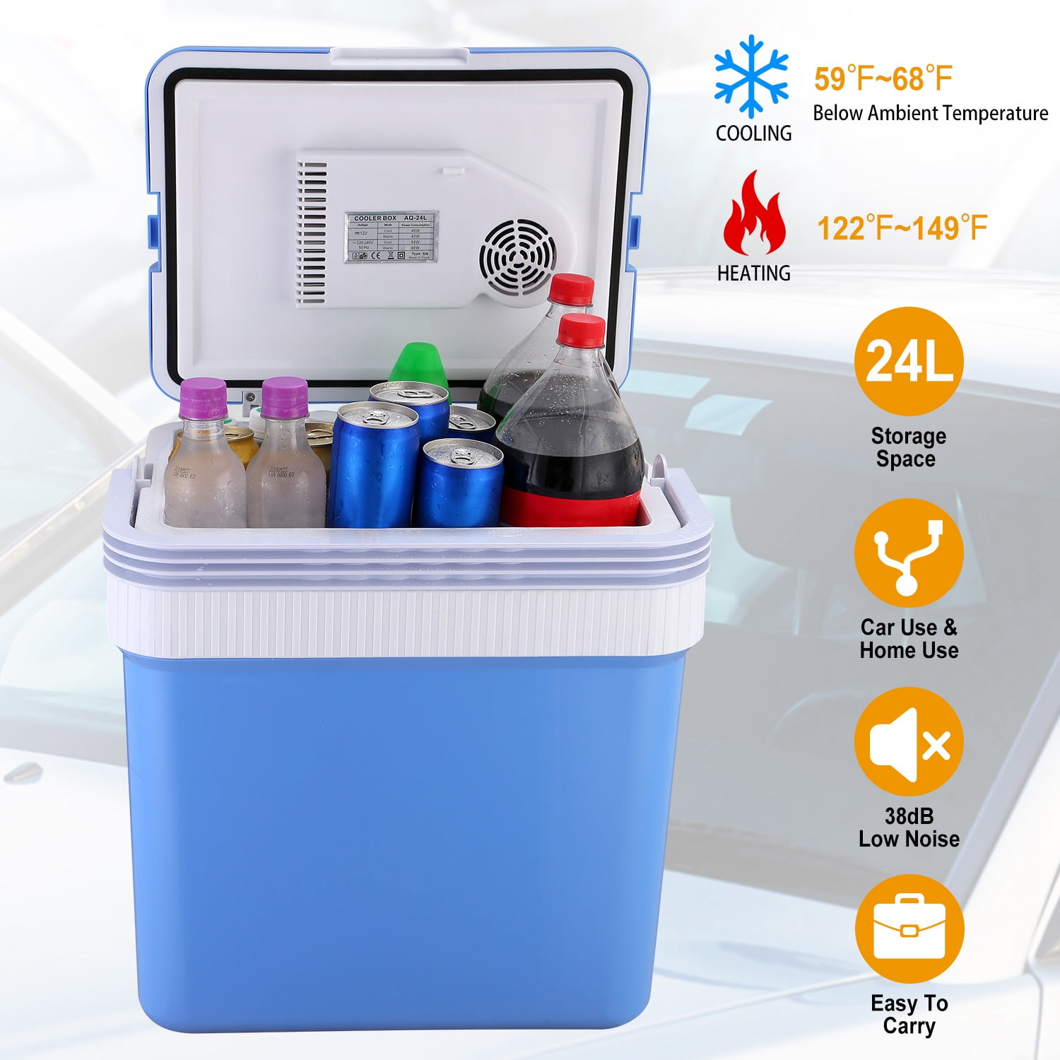 iMounTEK Portable Refrigerators, Plastic White, 15.75 x 11.81 x 17.32 inches