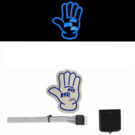 Car Electric LED Car Sticker ByeBye Safety Signs Trim Sticker Blue Light Up Windshield Sticker Car Window Trim