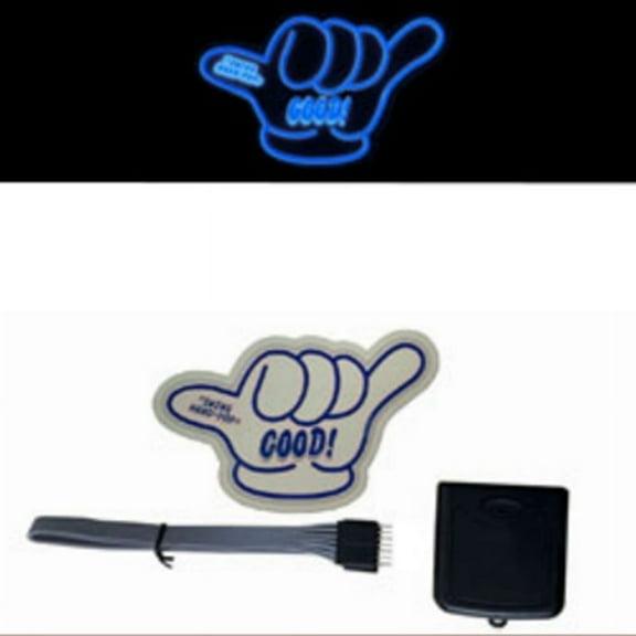 Car Electric LED Car Sticker Good Safety Signs Trim Sticker Blue Light Up Windshield Sticker Car Window Trim