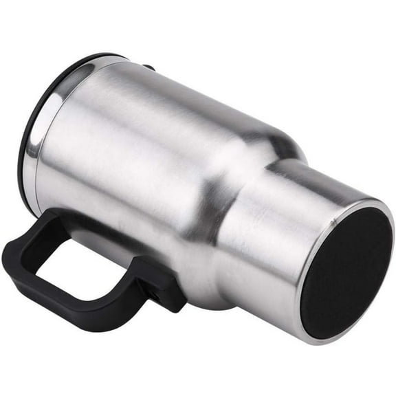 Car Electric Mug, 12V 450Ml Electric Incar Stainless Steel Travel Heating Cup Coffee Tea Car Cup Mug Travel Car Kettle For Heating Water, Coffee, Milk And Tea With Airtight Lid, Auto Charger Car E