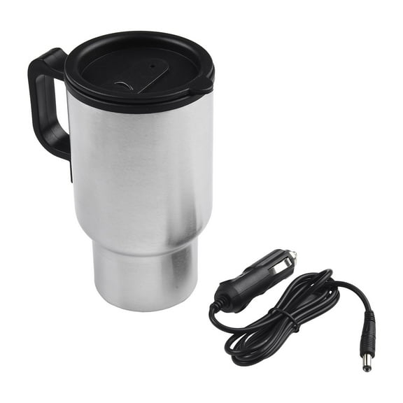 Car Electric Water Heater Mug Stainless Steel Travel Heated Coffee Kettle Cup
