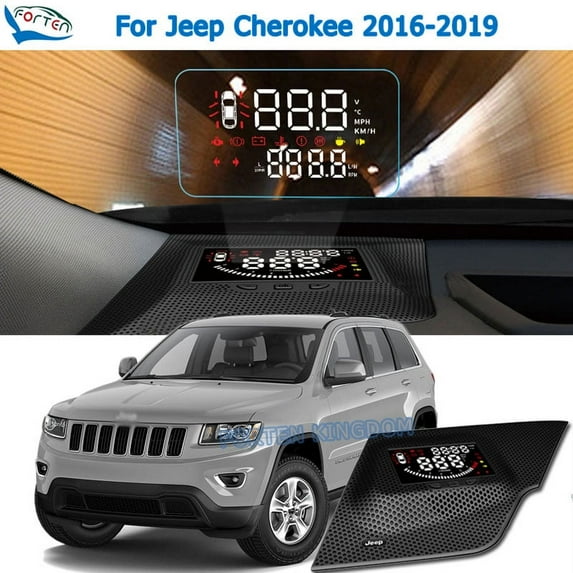 Car Electronic HUD Head Up Display Speedometer Projector For Jeep Cherokee 2016-2017 Safe Driving Screen Airborne computer