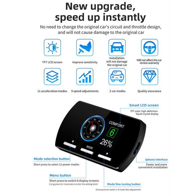 Car Electronic Throttle Controller 9X9 Riding Mode Racing Accelerator