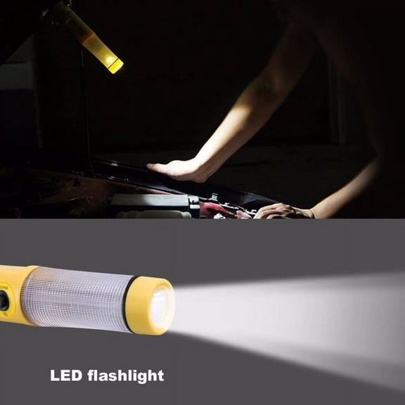 Car Emergency Safety Hammer with LED Flashlight, Multi-Purpose Escape Tool, Yellow