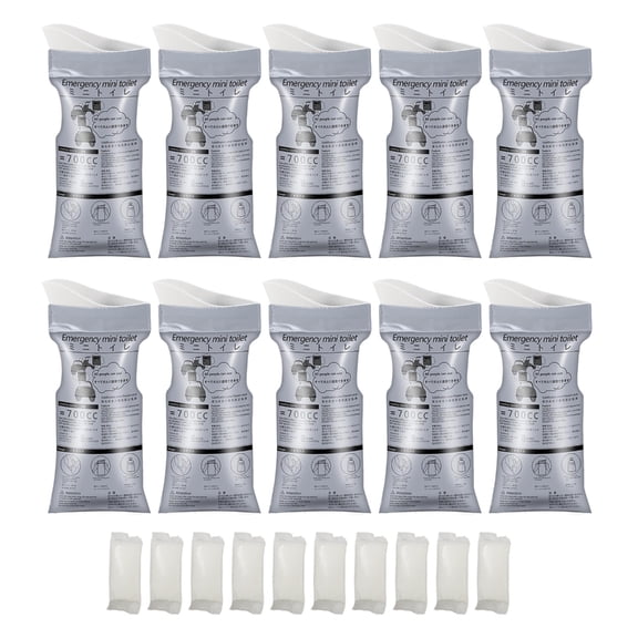 10Pcs Portable Emergency Urine Bag with Super Absorbent Powder for Car Travel Camping Outdoor Activity
