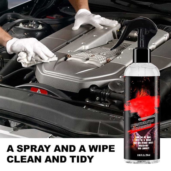 Car Engine Bay Cleaner Spray, 8oz Heavy-Duty Degreaser to Remove Oil, Grease & Dirt, Scratch-Free Engine Exterior Cleaning Solution