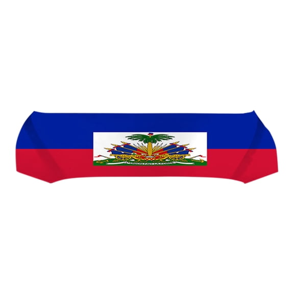 Car Engine Hood Flag Cover, Elastic Digitally Printed Haiti National Flag Design, 45.3 Inch x 59.1 Inch 1 Pack, 2026 World Cup Game Day Parade Party Decoration for Vehicle Dust Protection and Sports