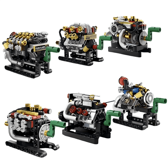 Car Engine Model Building Blocks Set, Mechanical Engine Building Kit for Collection, Creative Birthday Gift, Home Office Table Centerpiece