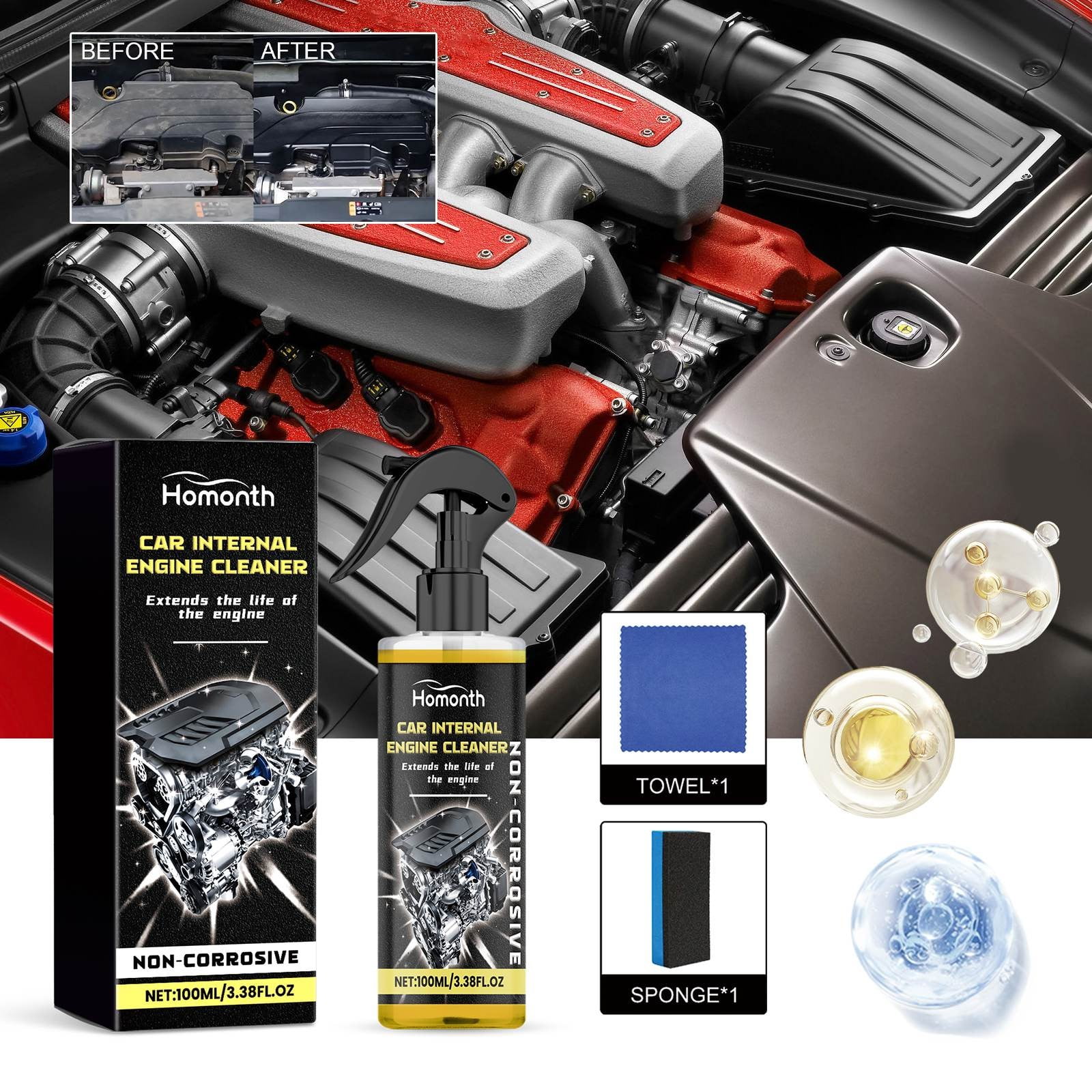 Car Engine Oil Film Remover Spray Cleaner | Ceramic Coating Degreaser ...