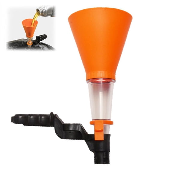 Car Engine Oil Funnel with Self-Locking Structure, No-Spill Anti-Leak Oil Filling Funnel, Universal Fuel Filling Funnel Automotive Oil Change Tool for Most Cars Trucks