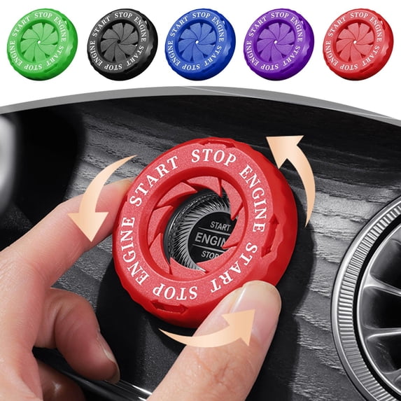 Car Engine Start Button Cover – Rotating Push Start Button Guard with ...
