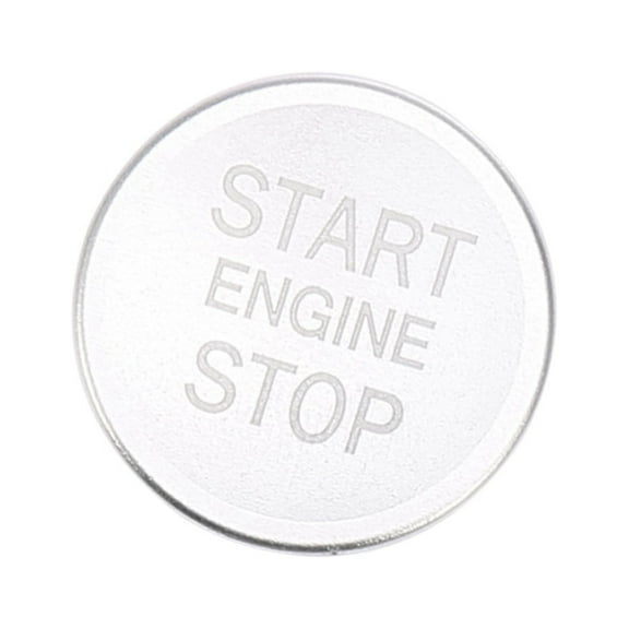 Car Engine Start Stop Push Button Cover for Audi A4L A6L Q5 A5 A7 Silver -Tone