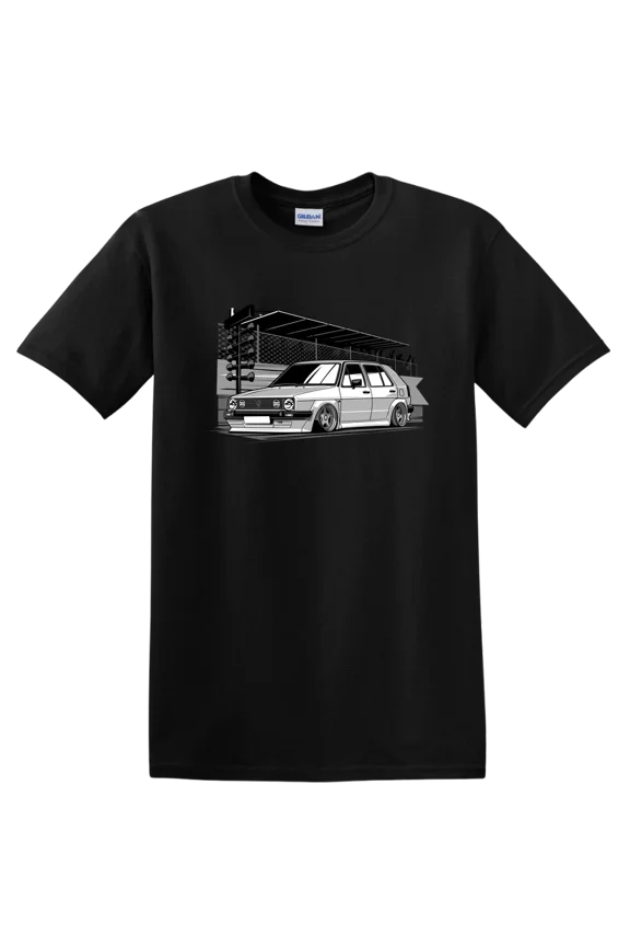 Car Enthusiast T Shirt Cool Modified Vehicle Graphic Tee Racing Scene Design