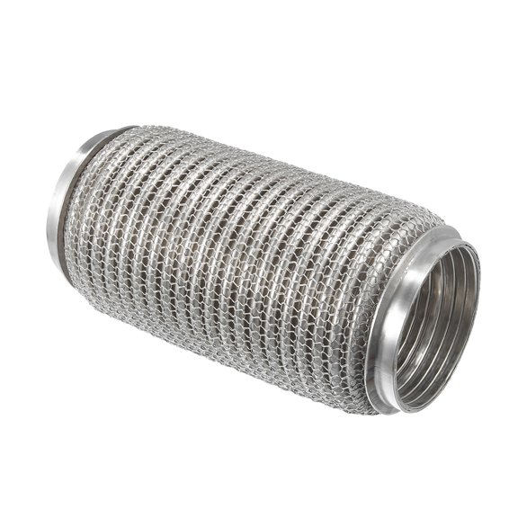 Car Exhaust Flexible Pipe Bellows 76x203mm 2.99"x7.99" Universal for Car Durable Stainless Steel Silver Tone