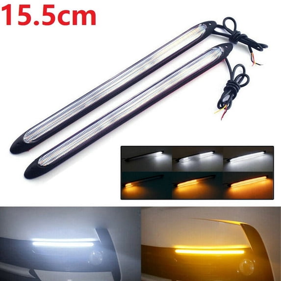 Car Exterior 2-Pack LED Daytime Running Lights with White DRL and Amber ...