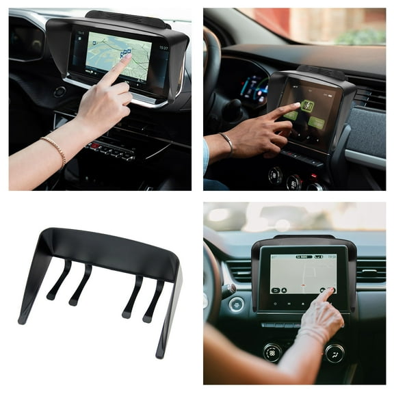 Car Exterior Accessories Sun Shade Cover for 7 Inch Car Navigation - Protective Sun Visor Shield for Automotive System, 17×4×11 cm, Black